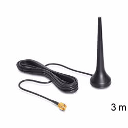 DeLOCK 88690, 2 dBi, Antenna omnidirezionale, RP-SMA, Polarizzazione verticale, Nero, 3 m