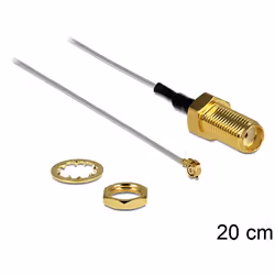 DeLOCK 0.2m SMA/MHF, 0,2 m, SMA, MHF II/U.FL-LP(V)-040, Grigio
