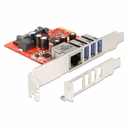 DeLOCK 89382, Interno, Cablato, PCI Express, Ethernet, 5000 Mbit/s, Grigio, Rosso