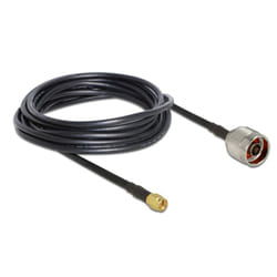 DeLOCK 89465 cavo coassiale RG-58 5 m N plug SMA plug Nero