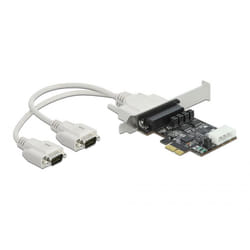 DeLOCK Scheda PCI Express x1 a 2 x Seriale RS-232 con tensione di alimentazione 5 V / 12 V