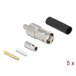 DeLOCK BNC femmina per crimpare RG-174 / RG-316 con tubo termoretraibile adatto