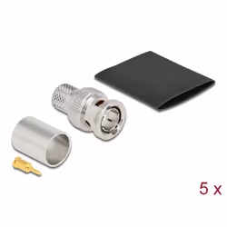 DeLOCK BNC maschio per crimpare RG-11 con tubo termoretraibile adatto, BNC, Maschio, Nichel, 75 Ω, Acciaio inox, 25 mm