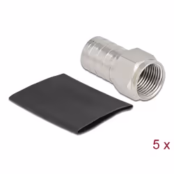 DeLOCK F maschio per crimpare RG-6 con tubo termoretraibile adatto, Tipo F, F, Maschio, Nichel, 0 - 500 MHz, 50 Ω