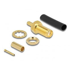DeLOCK Bulkhead SMA maschio a crimpare RG-174 / RG-316 con tubo termoretraibile adatto