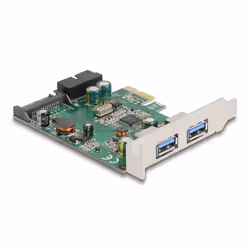 DeLOCK Scheda PCI Express x1 con 2 x USB 3.2 Gen 1 Tipo-A esterne + 1 x USB interno a 19 pin maschio - Fattore di forma a bas ...