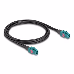 DeLOCK Cavo Mini FAKRA Z femmina quadruplo per Mini FAKRA Z femmina quadruplo, 1 m, Mini FAKRA Z, Mini FAKRA Z, Colore acqua, ...
