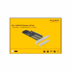 DeLOCK Scheda PCI Express x16 fino a 1 x M.2 chiave B + 1 x NVMe M.2 chiave M + 1 x mSATA - Fattore di forma a basso profilo - Vista aggiuntiva 5