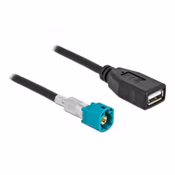 DeLOCK Cavo HSD Z maschio a USB 2.0 Tipo-A femmina 2 m, 2 m, HSD Z, USB 2.0 Type-A, Nero