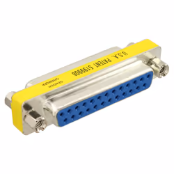 InLine Adattatore Sub-D 25pin femmina / femmina, Mini-Gender-Changer, DB-25 female, D-Sub, 25-pin, Giallo