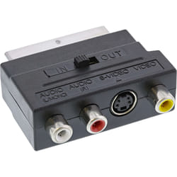 InLine Adattatore TV Scart (in/out) a 3x RCA (audio L+R e Video) e 1x S-VHS f.