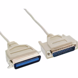 InLine Cavo parallelo, Sub-D 25pin M a Centronics 36pin M, Bi-Direzionale, 2m, Beige, 2 m, DB25, C36, Maschio, Maschio