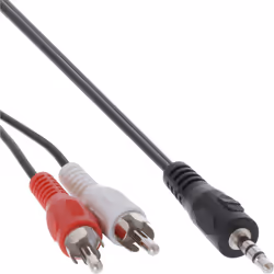 InLine Cavo Audio Jack 3,5mm M a 2x RCA M, 5m, Maschio, 3.5mm, Maschio, 5 m, Nero