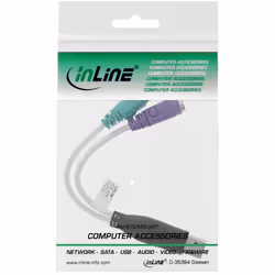 InLine Adattatore USB A maschio / PS/2 x2 femmina, Converter Mouse & Tastiera