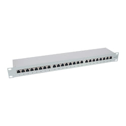 InLine Patch Panel Cat.6, 24-porte, 48,26cm (19"), 1HE, grigio chiaro, RAL7035