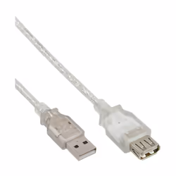 InLine Cavo USB 2.0 A maschio / A femmina, prolunga, dorato, trasparente, 3m, 3 m, USB A, USB A, Maschio/Femmina, 0,48 Gbit/s ...