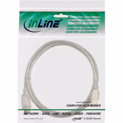 InLine Cavo USB 2.0 A maschio / A femmina, prolunga, trasparente, 5m