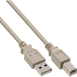 InLine Cavo USB 2.0 A maschio / B maschio, beige, 1m