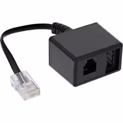 InLine TAE cavo adattatore RJ45 M a TAE-N & RJ11 F, 0,15 m, RJ-45, TAE (N) + RJ-11, Nero, Nero