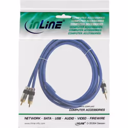 InLine 4043718032105 cavo audio 5 m 3.5mm 2 x RCA Blu