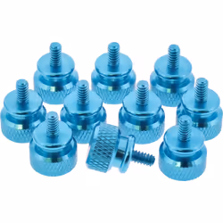 InLine Viti PC Case, apertura / chiusura manuale, blu, 10pz, Metallo, Blu
