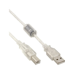 InLine Cavo USB 2.0 A maschio / B maschio, Ferrite, trasparente, 1m