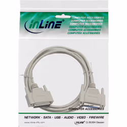 InLine Cavo seriale, Sub-D 25pin M a Sub-D 25pin F pressofuso, Pin 1:1, 10m