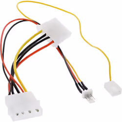 InLine Cavo riduttore alimentazione ventole, 2x 5,25” M 12V a 7V 3pin M, 0,15m, 0,3 m, Molex (4-pin), Multicolore