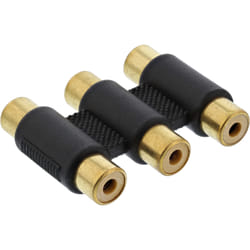 InLine Adattatore Audio/Video 3x RCA femmina / femmina, dorato, accoppiatore