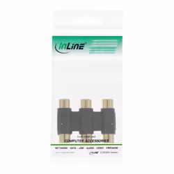 InLine Adattatore Audio/Video 3x RCA femmina / femmina, dorato, accoppiatore