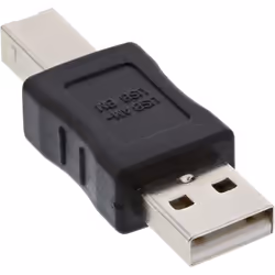 InLine Adattatore USB 2.0 A maschio / B maschio, USB 2.0 A male, USB 2.0 B, Nero