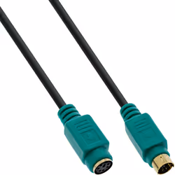 InLine Cavo PS/2, 6pin Mini-Din M-F pc99, connettore verde, dorato, 3m, 3 m, Maschio, Femmina, Nero