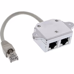 InLine Duplicatore di porte ISDN, da 1x RJ45 a 2x RJ45, con cavo, 0,15 m, RJ-45, 2 x RJ-45, Grigio
