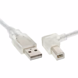 InLine Cavo USB 2.0 A maschio / B maschio, trasparente, Angolato Destra, 2m, 2 m, USB A, USB B, Maschio/Maschio, 0,48 Gbit/s, ...
