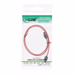 InLine Cavo SATA I (1,5Gb/s), SATA a SATA, 0.3m, rosso, chiusura a scatto