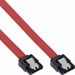 InLine Cavo SATA I (1,5Gb/s), SATA a SATA, 0.7m, rosso, chiusura a scatto, 0,7 m, Rosso