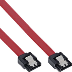 InLine Cavo SATA I (1,5Gb/s), SATA a SATA, 0.7m, rosso, chiusura a scatto