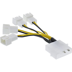 InLine Cavo alimentazione ventole da 4pin 5,25” M, 4x 3pin Fan M, 0,3m