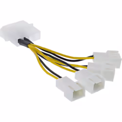 InLine Cavo alimentazione ventole da 4pin 5,25” M, 4x 3pin Fan M, 0,3m