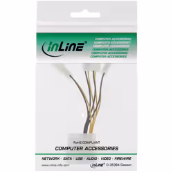 InLine Cavo alimentazione ventole da 4pin 5,25” M, 4x 3pin Fan M, 0,3m