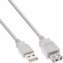 InLine Cavo USB 2.0 A maschio / A femmina, prolunga, beige, 1,8m, 1,8 m, Maschio/Femmina, 0,48 Gbit/s, Beige