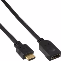 InLine HDMI-HDMI M-F 7.5m, 7,5 m, HDMI tipo A (Standard), HDMI tipo A (Standard), Nero