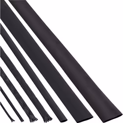 InLine Guaina termo restringente, calza vari diametri e fascette Conf. 7+10pz, Tubo termorestringente, Nero, 17 pz, Blister