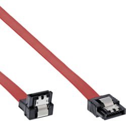 InLine Cavo SATA 6Gb/s, angolato, rosso, con linguetta, 0,5m