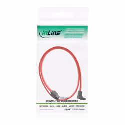 InLine Cavo SATA 6Gb/s, angolato, rosso, con linguetta, 0,5m