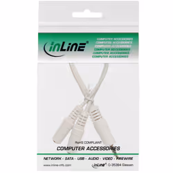InLine Cavo Audio Y Jack 3,5mm M a 2x Jack 3,5mm F, stereo, 0,1mt, bianco