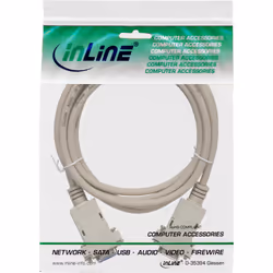 InLine Cavo Nullmodem, Sub-D 9/9pin F-F, beige, pressofuso, 10m