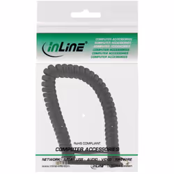 InLine Cavo modulare spiralato, maschio-maschio, RJ10, 1:1, nero, max. 2m
