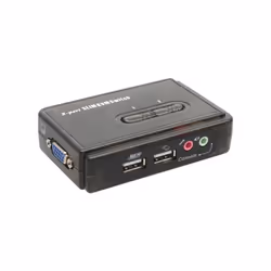 InLine KVM Switch, 2 porte, USB VGA, Audio, Kit cavi inclusi, 2048 x 1536 Pixel, Nero