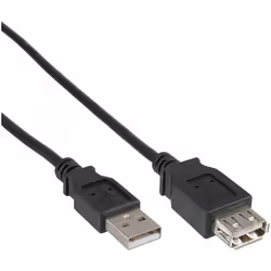 InLine 4043718111077, 5 m, USB A, USB A, USB 2.0, Nero